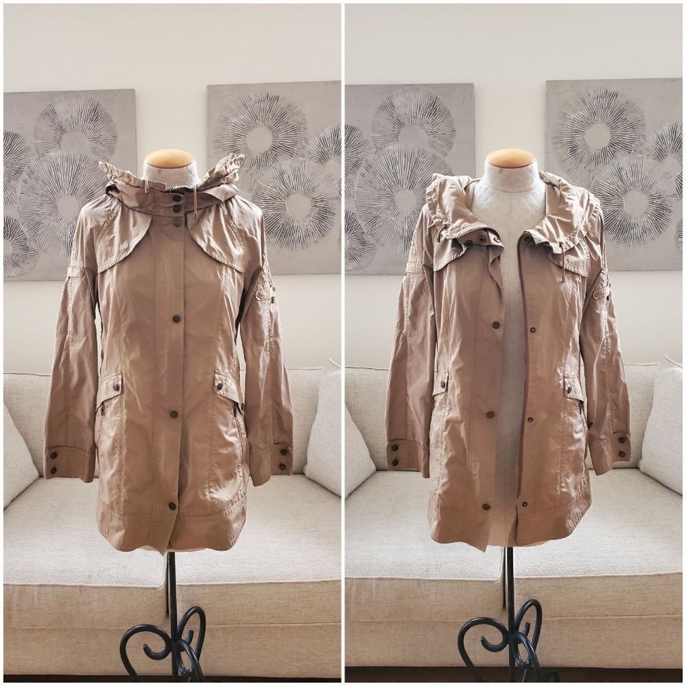 ✨ COLE HAAN ✨ Hooded Rain Jacket Windbreaker- [Small in Tan]